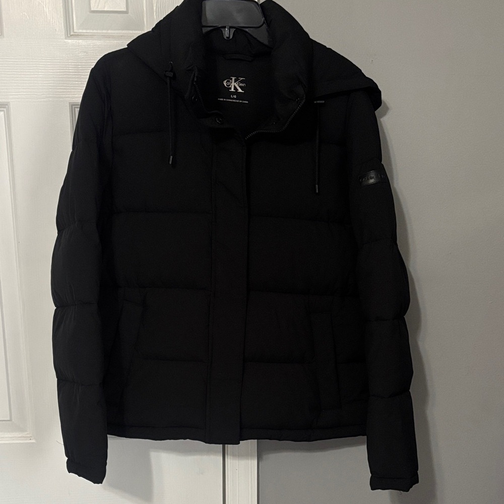 Calvin Klein Black Hooded Puffer Jacket